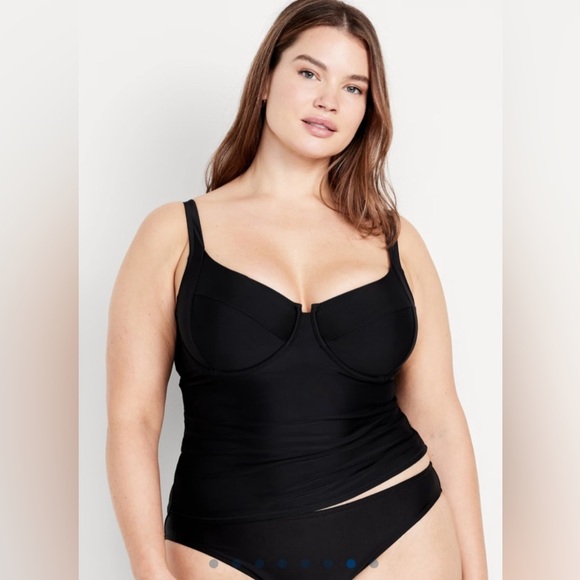 🆕 Old Navy Women's Underwire Tankini Swim Top Black Large 12-14 - Picture 6 of 16